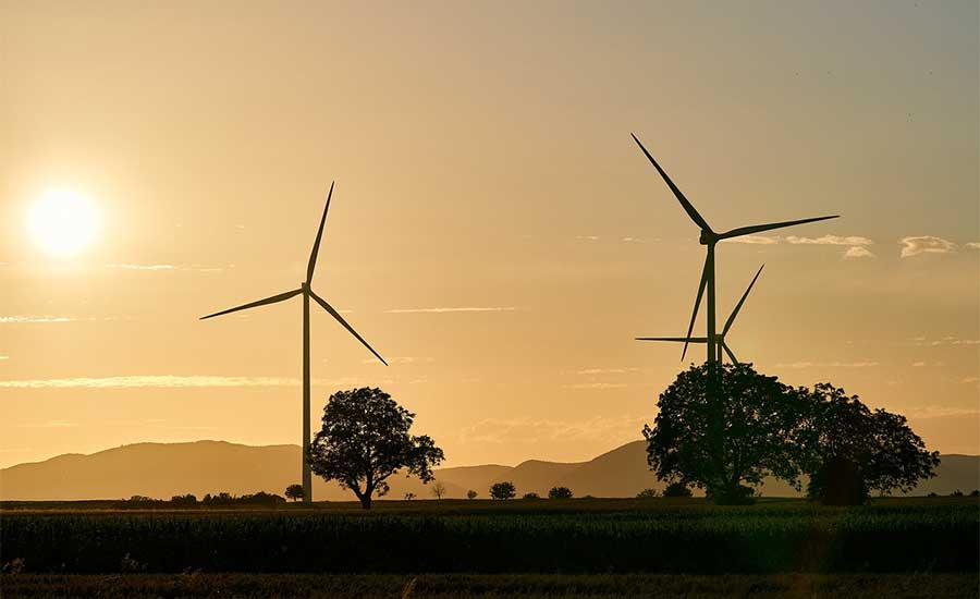 Aerial view of windpower
